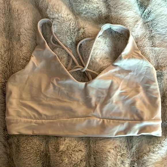 Athleta Other - White Athleta Sports Bra with Cross Back Size Medium USED